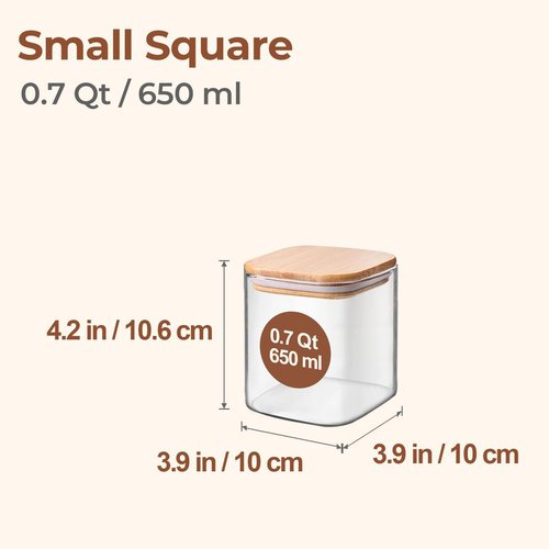 ComSaf Glass Food Storage Jars Set of 9 - Clear Containers with Lids for Pantry Organization | Ideal for Spices, Tea, Coffee, and Sugar