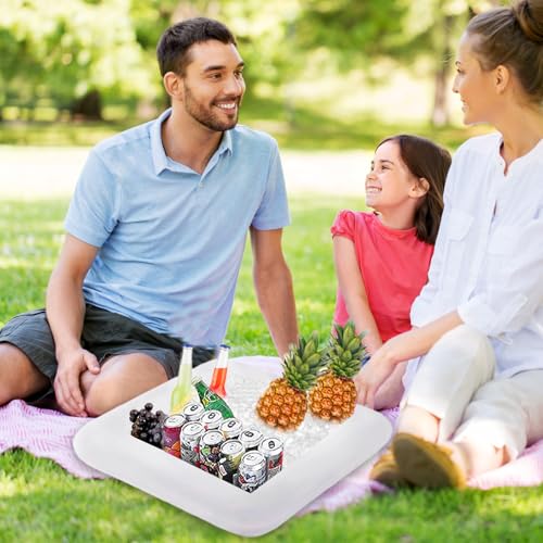 Inflatable Ice Serving Buffet Bar - 23.6-Inch Portable Cooler Tray (Size S)