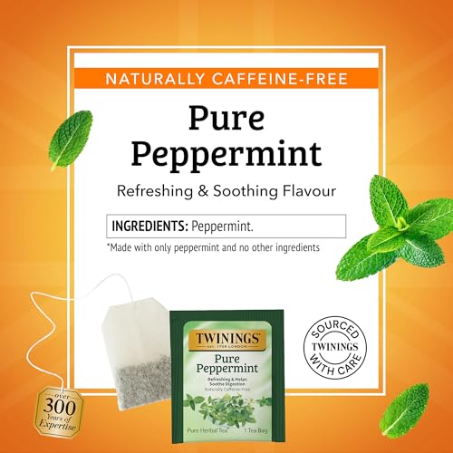 Twinings Pure Peppermint Herbal Tea Bags, Caffeine-Free, 150 Count