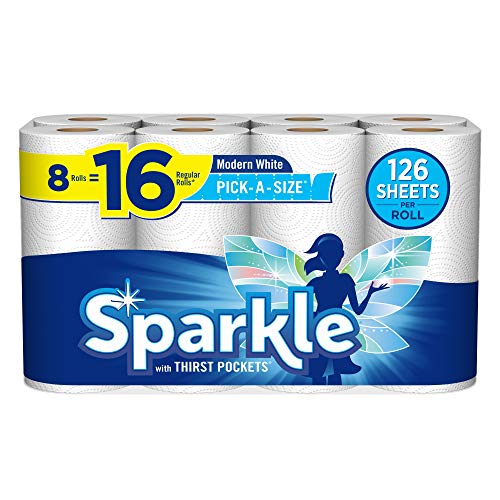 Sparkle Paper Towel, Pick-A-Size, White, 8 ct (Packaging May Vary)