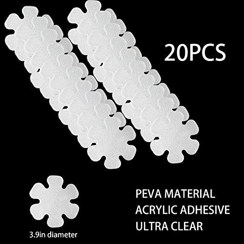SANKEMU Transparent Non-Slip Bathtub Stickers, 20-Piece 3.94-Inch Safety Grips
