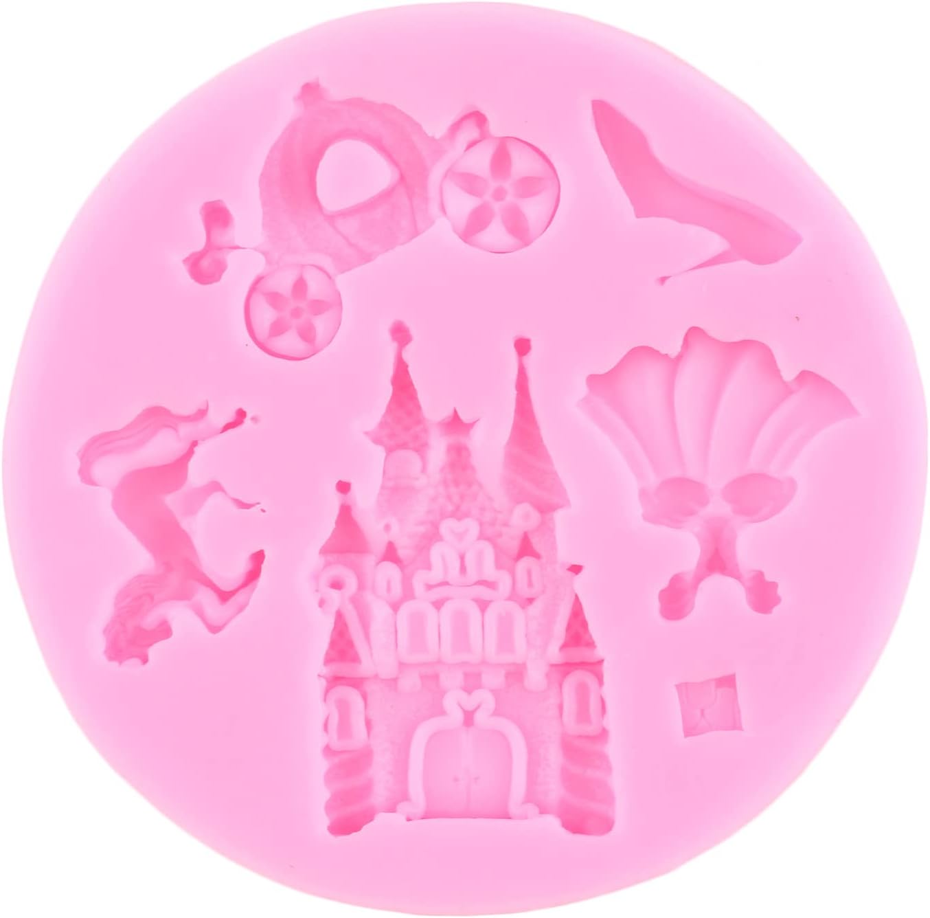 Skiennix Silicone Mold Set - Cinderella Fondant Molds for Cake Decoration | 4-Piece Baroque Design