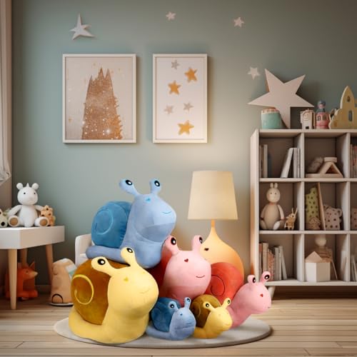 MUPI Pink Snail Plush Pillow - 7.8 Inch Cute Stuffed Animal for Kids & Home