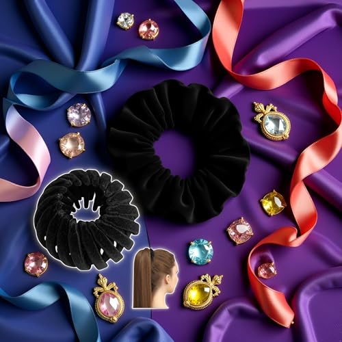 Velvet Bird Nest Hair Clip Expandable Bun Maker Black