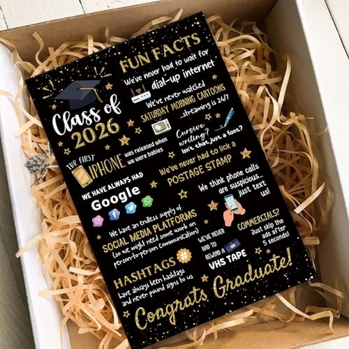 Qiavor Class of 2026 Graduation Card for Friends & Classmates - Funny Congrats Gift
