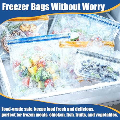 DGDUBRB Reusable Silicone Snack Bags - 12 Pack Leakproof Food Storage