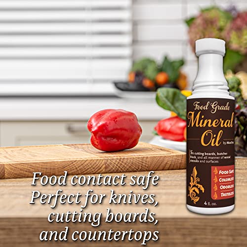 MAXTITE 4oz Mineral Oil for Cutting Boards & Wood Care with Foam Applicator