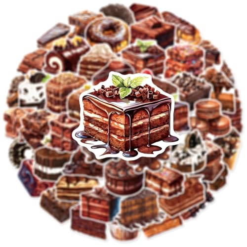 50 Waterproof Chocolate Dessert Stickers for DIY Decor