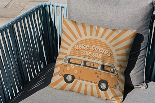 Sunshine Decorative Pillow Cover - 18x18 Retro Flannel Cushion