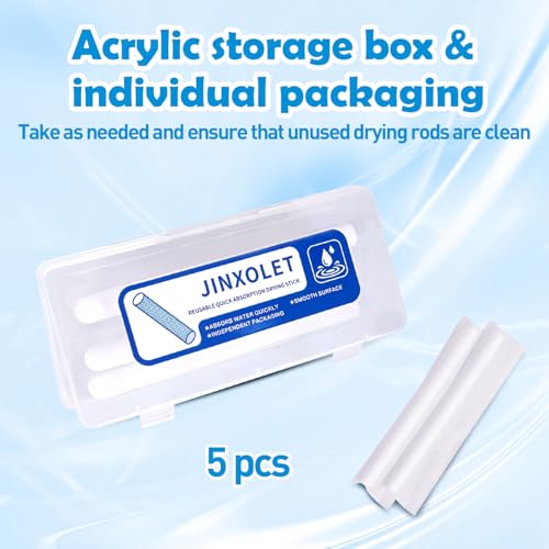 5-Pack Fiber Drying Sticks for Moisture & Odor Control - Reusable Dehumidifiers with Storage Box