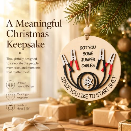 Funny Jumper Cables Christmas Ornament for Coworkers 2026
