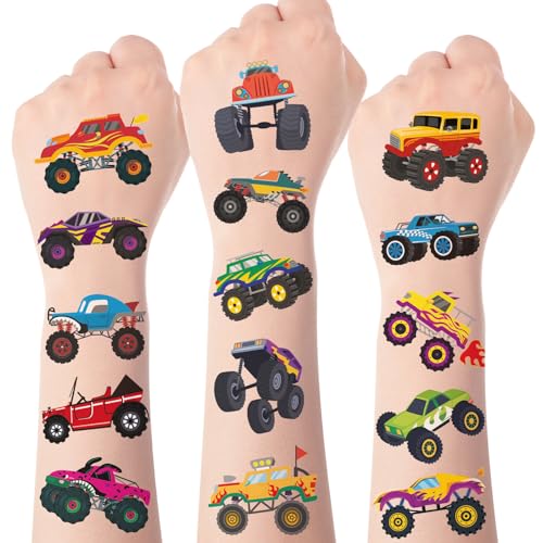 Monster Truck Temporary Tattoos for Kids Party Favors 104 Pcs