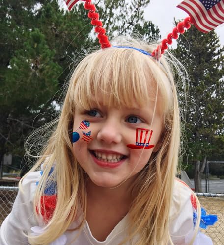 4th of July Temporary Tattoos - 120 PCS USA Flag Patriotic Designs