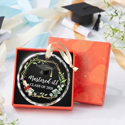 Class of 2026 Graduation Ornament - Crystal Glass Keepsake (Graduation-1)