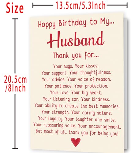 Unique Birthday Card for Husband - Romantic Gift from Wife