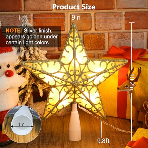 Brizled 9-Inch RGB Christmas Tree Topper with App & Bluetooth Control