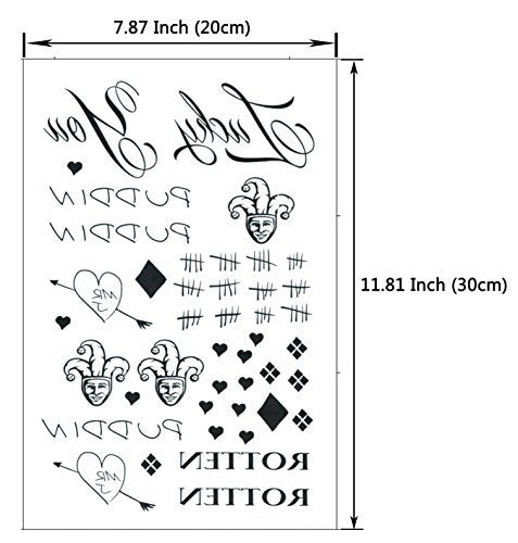 DaLin Temporary Tattoos - 3 Large Sheets Realistic Cosplay Makeup