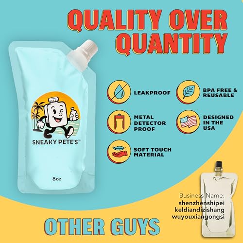 GoPong Sneaky Pete's 12 Pack Reusable Discreet Liquor Flasks - 8 oz
