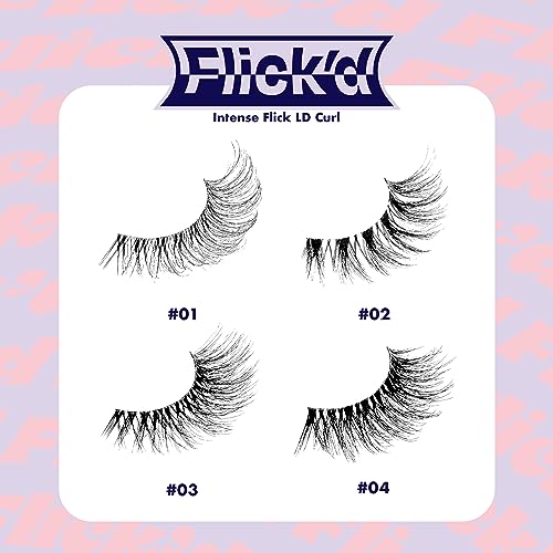 i-ENVY Flick'd D-Curl Strip False Lashes Natural Clear Band
