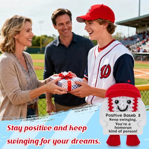 Handmade Crochet Baseball Gift with Inspirational Message for Teen Boys