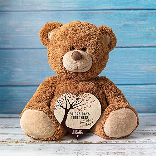 55th Anniversary Wooden Heart Plaque Keepsake Gift by Stuff4