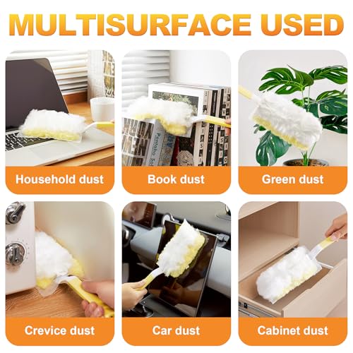JOYMOOP Electrostatic Duster with 2 Handles & 24 Yellow Refills