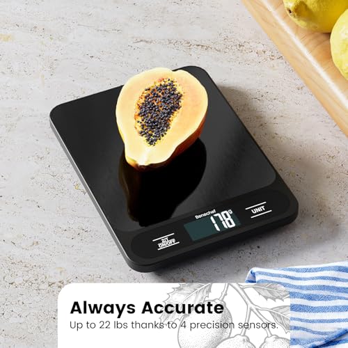 Benechef Ultra-Thin Digital Kitchen Scale, 22lb Capacity, 1g Accuracy, LCD Display, Easy to Clean