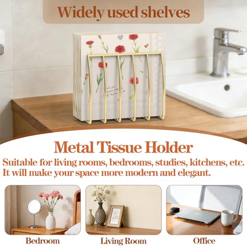 Gold Reversible Napkin Holder - 1 Pack, 2-in-1 Design