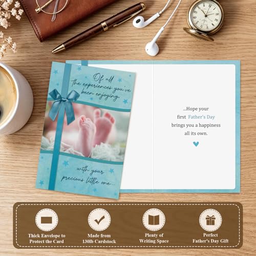 First Father's Day Card for New Dads - Heartfelt Design