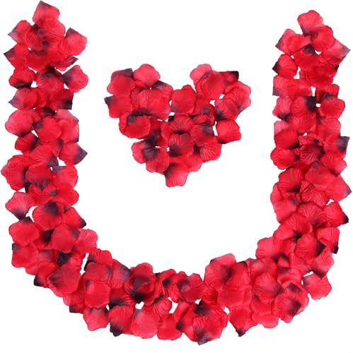 Grever 1000 Pcs Artificial Silk Rose Petals for Romantic Decor