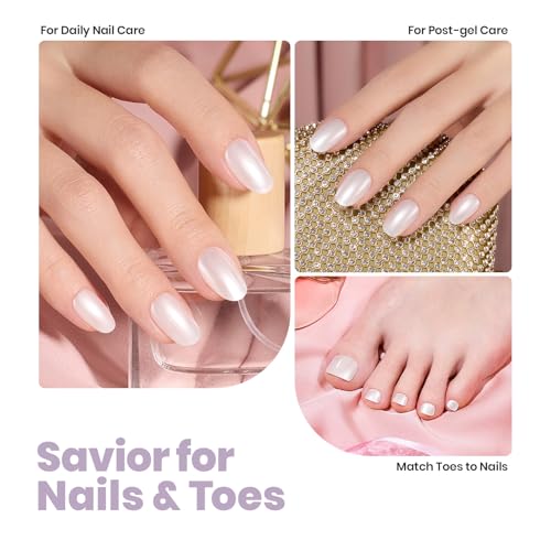 Beetles Pearl White Nail Polish Set with Base and Top Coat