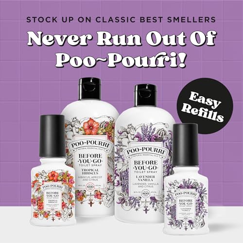 Poo-Pourri Lavender Vanilla Toilet Spray Refill 16 Fl Oz - Up to 800 Uses