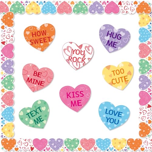 Valentine's Day Heart Cutouts Bulletin Board Set - 76 Pieces