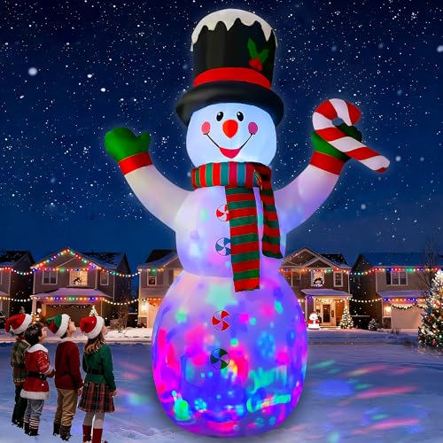 10 Ft Inflatable Christmas Snowman Decoration with Candy Details for Yard Garden Home Indoor Outdoor