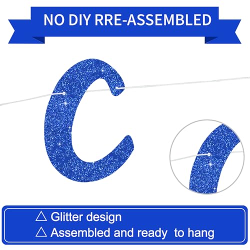 Blue Congratulations Banner No DIY Graduation Party Decor 2026 - Reusable Garland