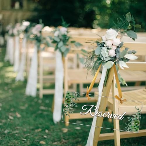 6-Pack Acrylic Reserved Seating Signs for Weddings - 10x4 Inches