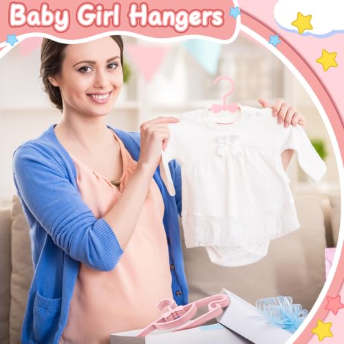 20 Pack Pink Baby Hangers Plastic Nursery Closet Clothes Organizers