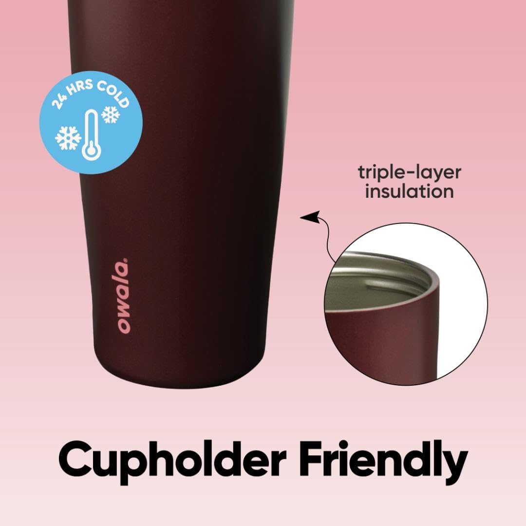 Owala FreeSip Sway Insulated Water Bottle - 40oz Stainless Steel with Two-Way Spout & Built-In Straw | Black Cherry, BPA Free, Leak Proof