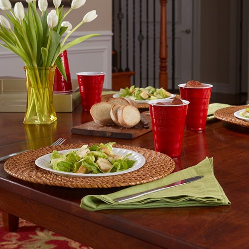 Hefty Easy Grip Disposable Plastic Party Cups, Red, 18 oz, 150 Count