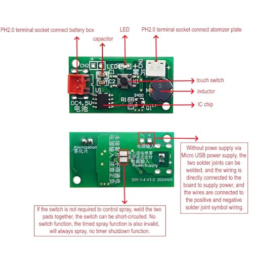 4Pcs DIY Ultrasonic Atomization Module with Spray Modes