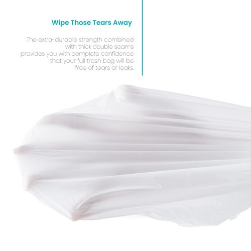 Home Zone Living 12 Gallon Kitchen Trash Bags with Drawstring Handles, Heavy Duty Custom Fit Design for Standard 45 to 50 Liter Kitchen Trash Cans, Code 45S, 60-Count