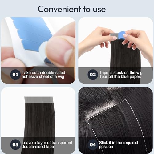 Hair Extension Tape 120 Pieces Double Sided Replacement Tabs Blue