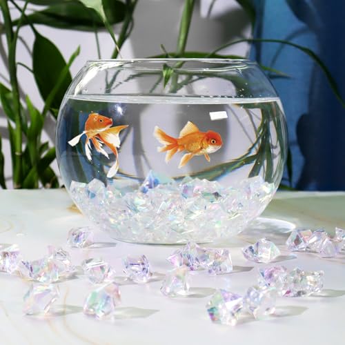 Ceya Clear Holographic Fake Ice Rocks - 220 Pcs Acrylic Vase Fillers