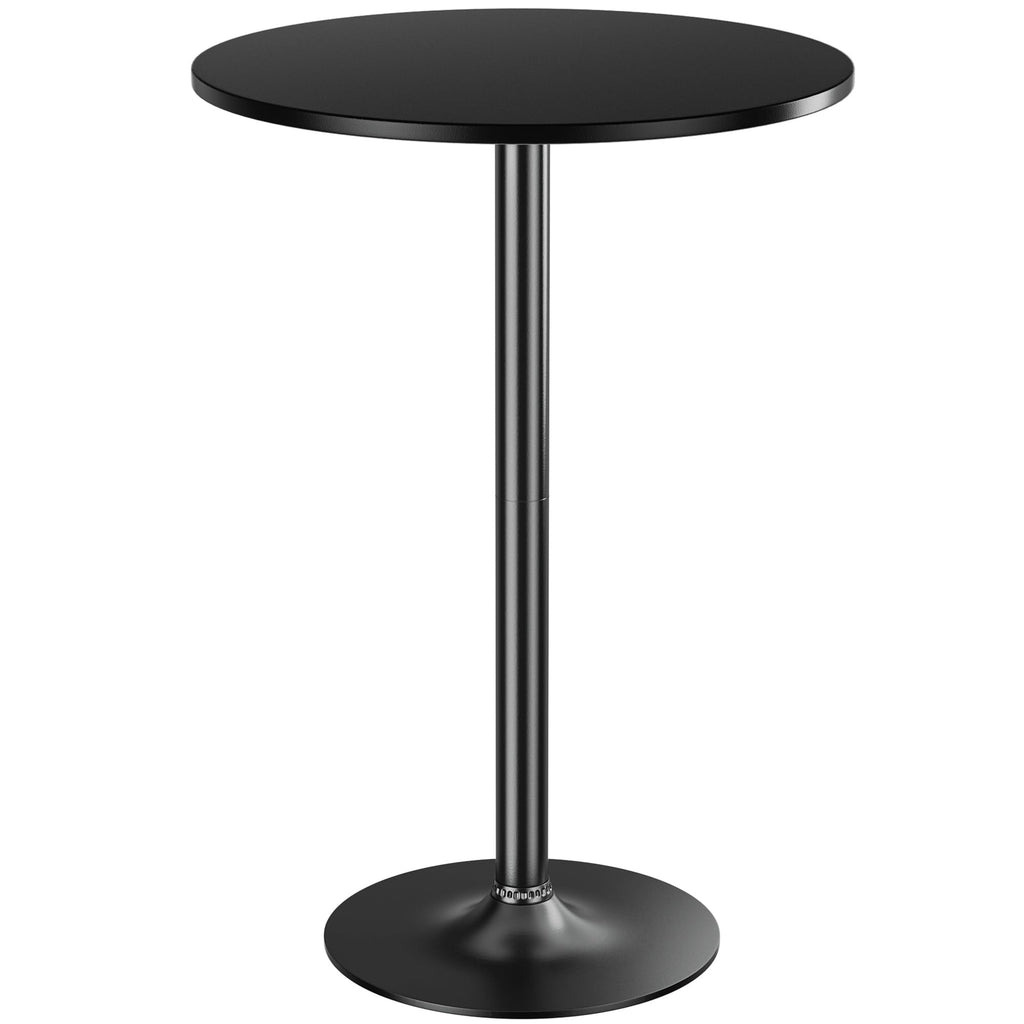 Shahoo Round Bar Table, Cocktail Table with Metal Base & MDF Top, Counter Height Pub Table for Dining Room, Living Room, Kitchen, Bar, Pub, Cafe, Black