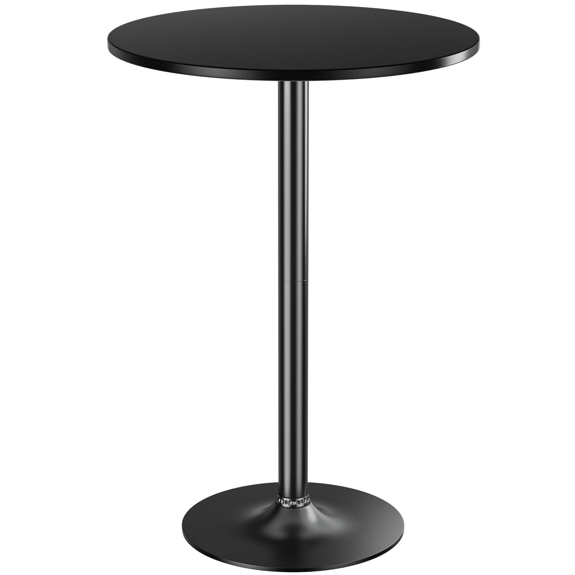 Shahoo Round Bar Table, Cocktail Table with Metal Base & MDF Top, Counter Height Pub Table for Dining Room, Living Room, Kitchen, Bar, Pub, Cafe, Black