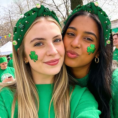 St. Patrick's Day Knotted Headband - Lucky Clover Hair Accessory for Women