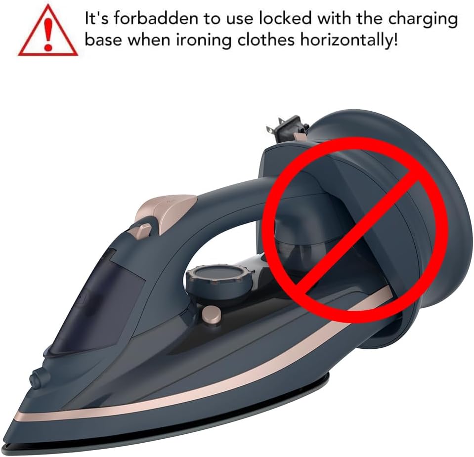Martisan Cordless Iron - 1500W Wireless Rapid Heating with Ceramic Soleplate & Retractable Cord