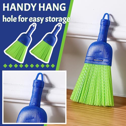 Domensi Hand Whisk Broom - 1 Pcs Poly Fiber Brush for Car Cleaning