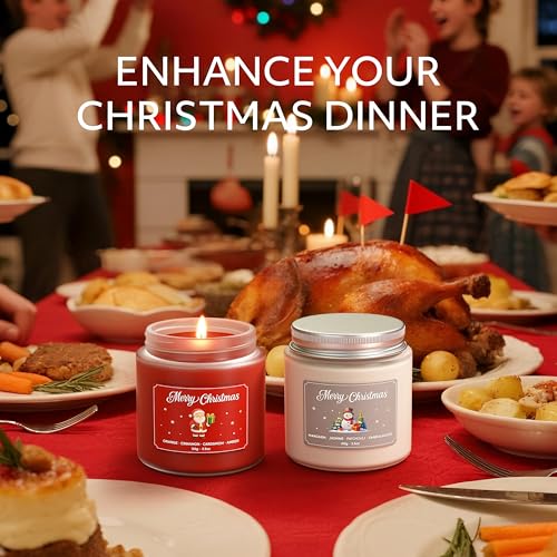 NORVENCE Christmas Scented Candle Set - Red & Green, 7 oz Each, Holiday Gift