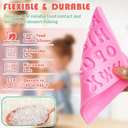 Alphabet & Number Silicone Molds for Chocolate & Fondant - 4PCS Set
